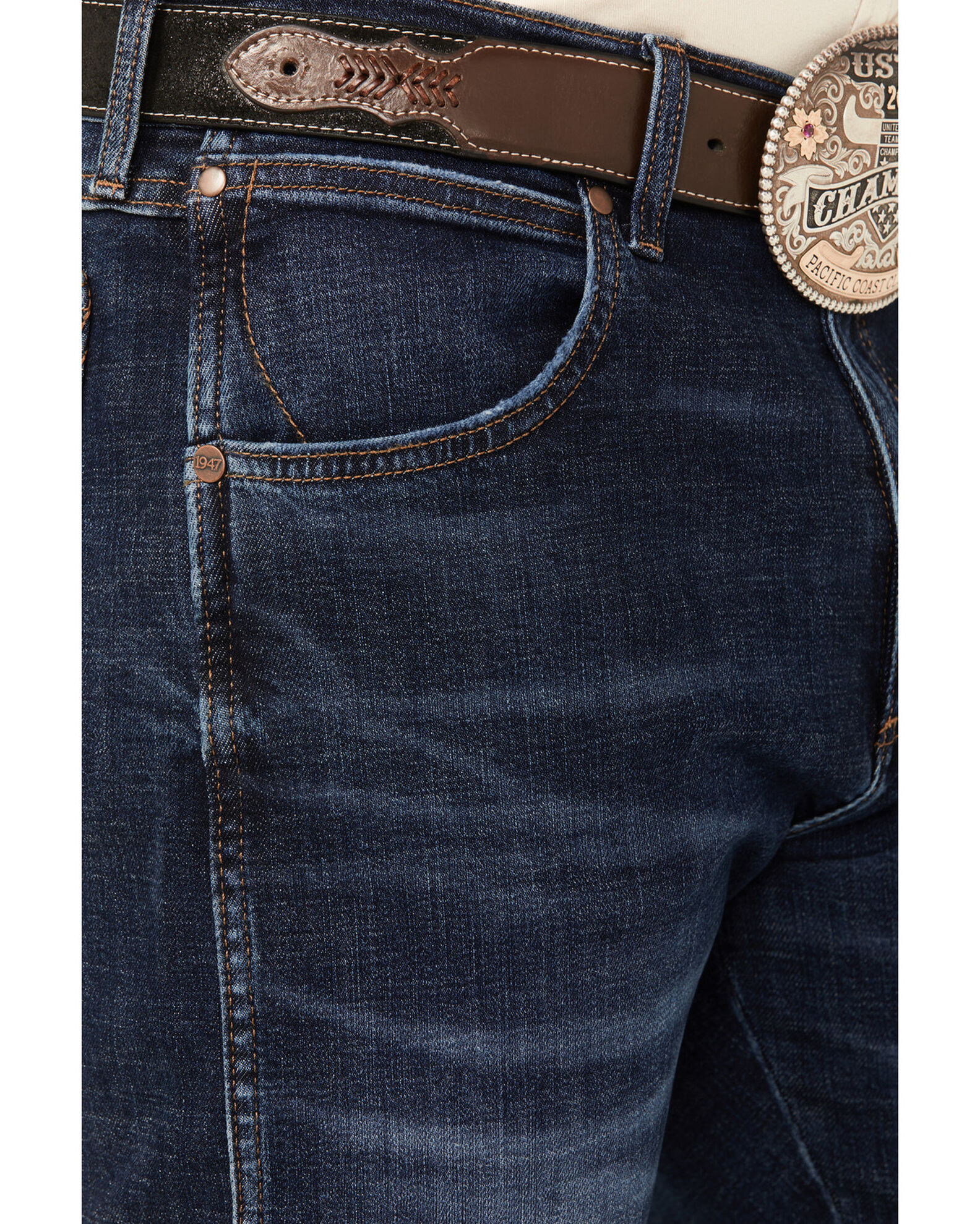 Product Name: Wrangler Retro Men's Homburg Dark Wash Slim Straight Stretch  Premium Green Jeans