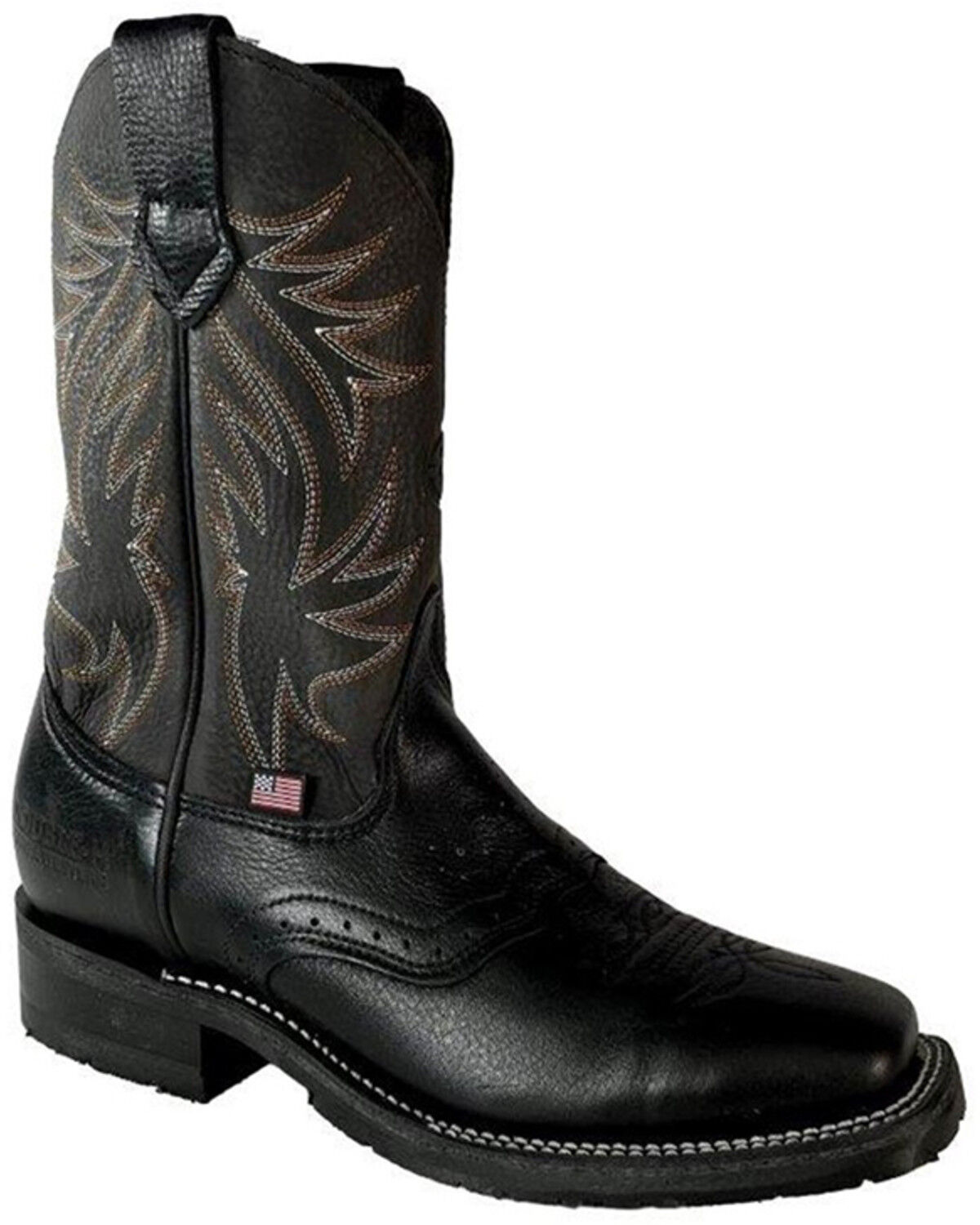 Image #1 - Double H Men's Boot Barn Exclusive Western Roper Boots - Broad Square Toe, Black, hi-res