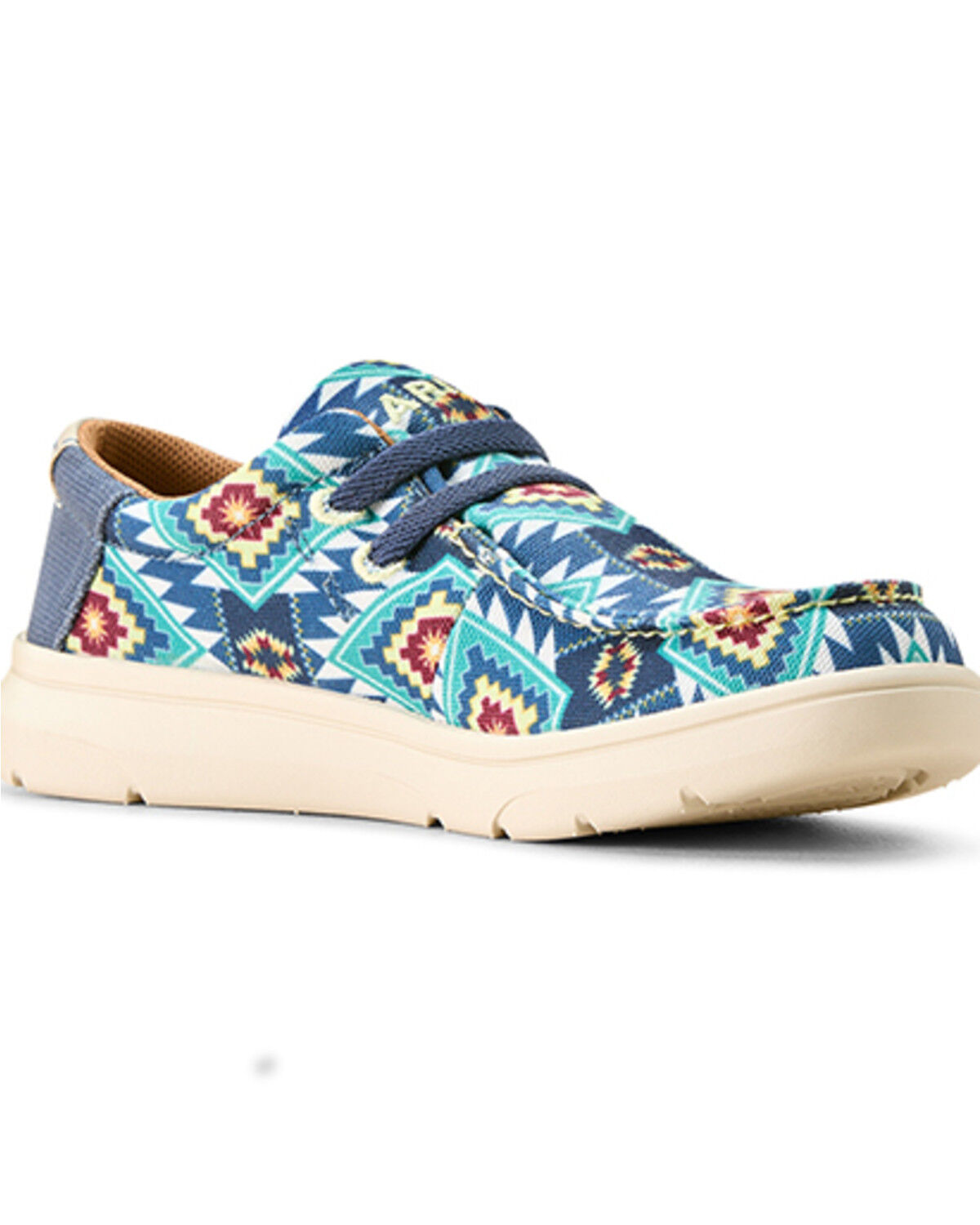 Image #1 - Ariat Little Boys' Southwestern Print Hilo Casual Shoes - Moc Toe, Blue, hi-res