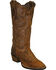 Image #1 - Abilene Women's Scalloped Western Boots - Snip Toe, Brown, hi-res