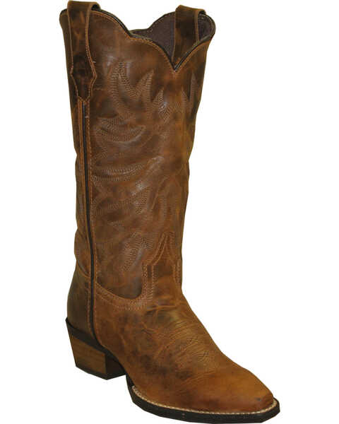 Abilene Women's Scalloped Western Boots - Snip Toe, Brown, hi-res
