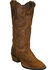 Image #1 - Abilene Women's Scalloped Western Boots - Snip Toe, Brown, hi-res