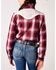 Image #2 - Roper Girls' Plaid Print Embroidered Yoke Long Sleeve Snap Western Shirt, Red, hi-res