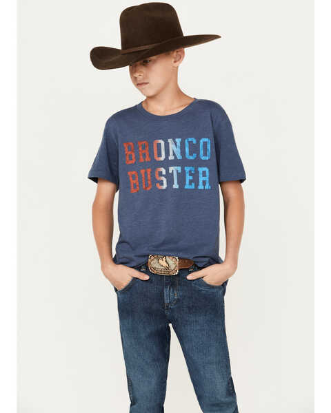 Image #1 - Cody James Boys' Bronco Buster Short Sleeve Graphic T-Shirt, Navy, hi-res