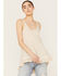 Image #2 - Angie Women's Ruffle Hem Tank Top, Ivory, hi-res