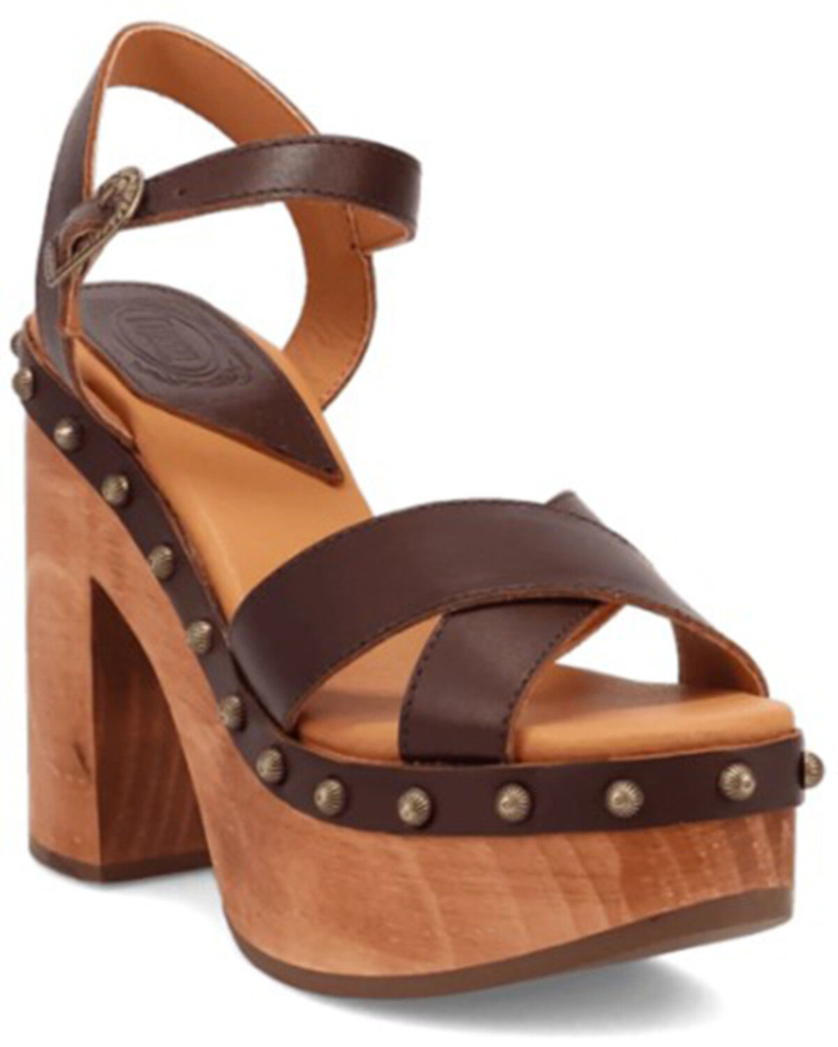 Image #1 - DIngo Women's Lotus Wooden Sandals, Brown, hi-res