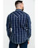 Image #2 - Rock & Roll Denim Men's Crinkle Plaid Long Sleeve Western Shirt , Blue, hi-res