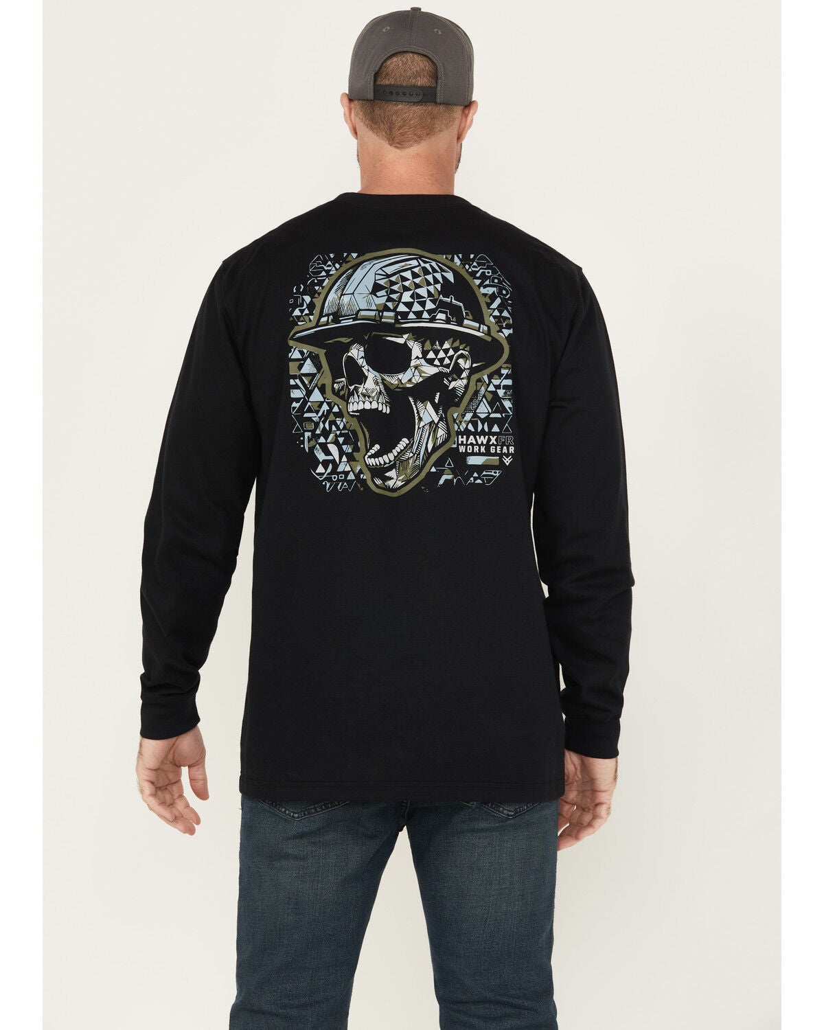 Hawx Men's FR Scream Long Sleeve Graphic Work T-Shirt, Black, hi-res