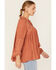 Image #2 - Miss Me Women's Embroidered Long Sleeve Blouse, Brick Red, hi-res