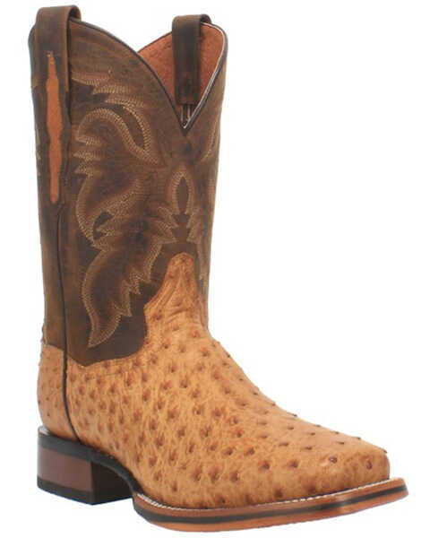 Image #1 - Dan Post Men's Kershaw Exotic Ostrich Skin Western Boots - Broad Square Toe, Tan, hi-res