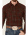 Image #3 - Cody James Men's Rusty Spur Plaid Print Long Sleeve Snap Western Flannel Shirt, Rust Copper, hi-res