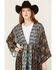 Image #2 - Free People Women's Long Geo Print Kimono, Black, hi-res