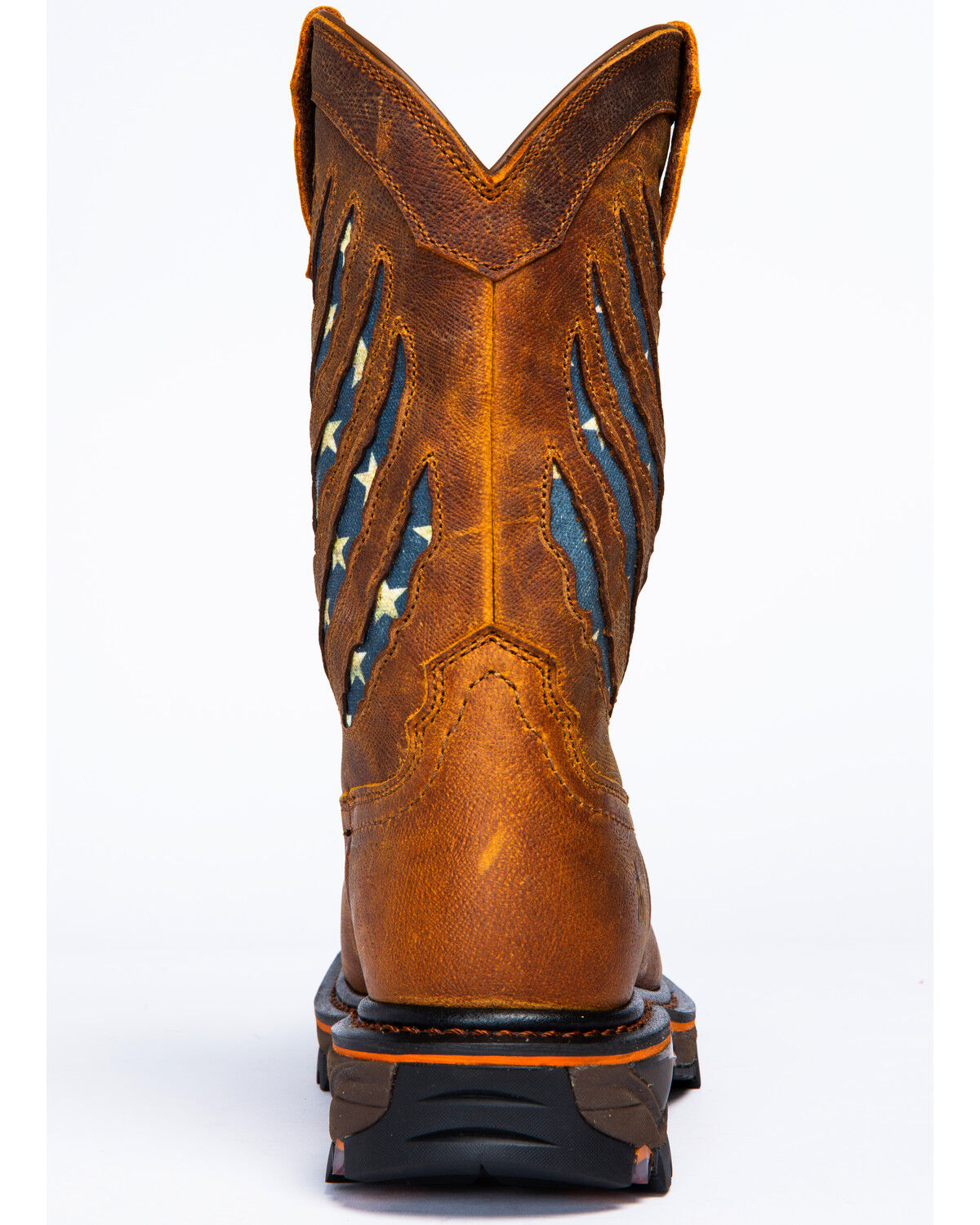 Image #2 - Cody James Men's Flag Western Work Boots - Nano Composite Toe, Brown, hi-res