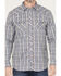 Image #3 - Cody James Men's FR Plaid Print Long Sleeve Snap Work Shirt, Indigo, hi-res