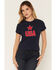 Image #1 - White Crow Women's USA Short Sleeve Graphic Tee, Navy, hi-res