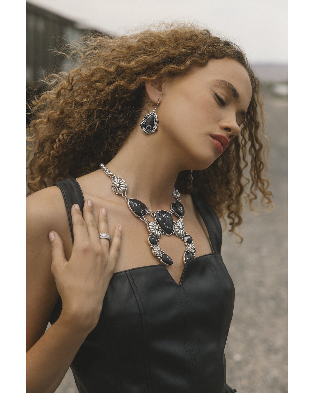 Idyllwind Women's Patomic Statement Squash Blossom Necklace, Silver, hi-res