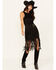 Image #1 - Rock & Roll Denim Women's Faux Suede Fringe Belted Mini Dress, , hi-res