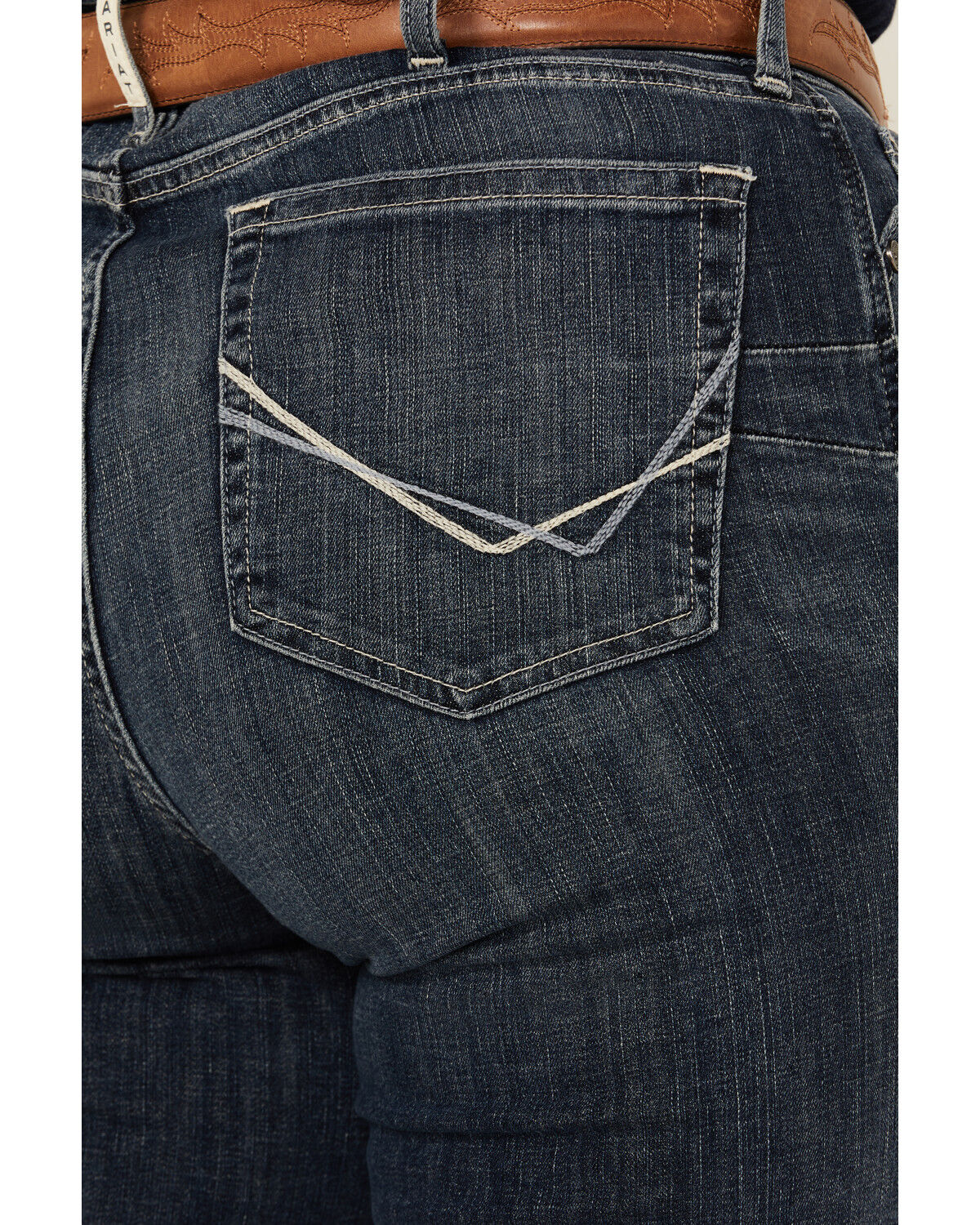 Image #4 - Ariat Women's Perfect Rise Madison Stretch Straight Jeans - Plus, Dark Wash, hi-res