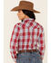 Roper Women's Red Plaid Long Sleeve Snap Western Core Shirt , Red, hi-res
