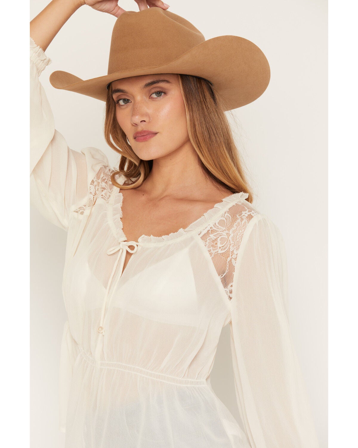 Image #2 - Idyllwind Women's Lorna Long Sleeve Top, Cream, hi-res