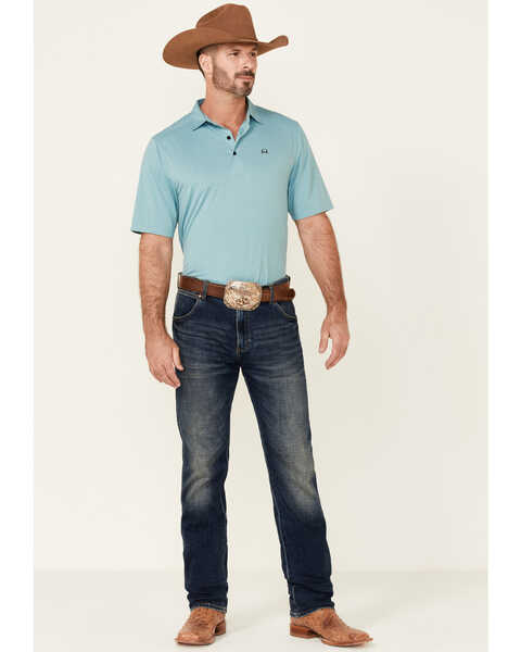 Image #2 - Cinch Men's ARENAFLEX Short Sleeve Polo Shirt , Light Blue, hi-res