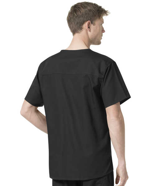 Carhartt Men's Slim Fit Six Pocket V-Neck Scrub Top, Black, hi-res