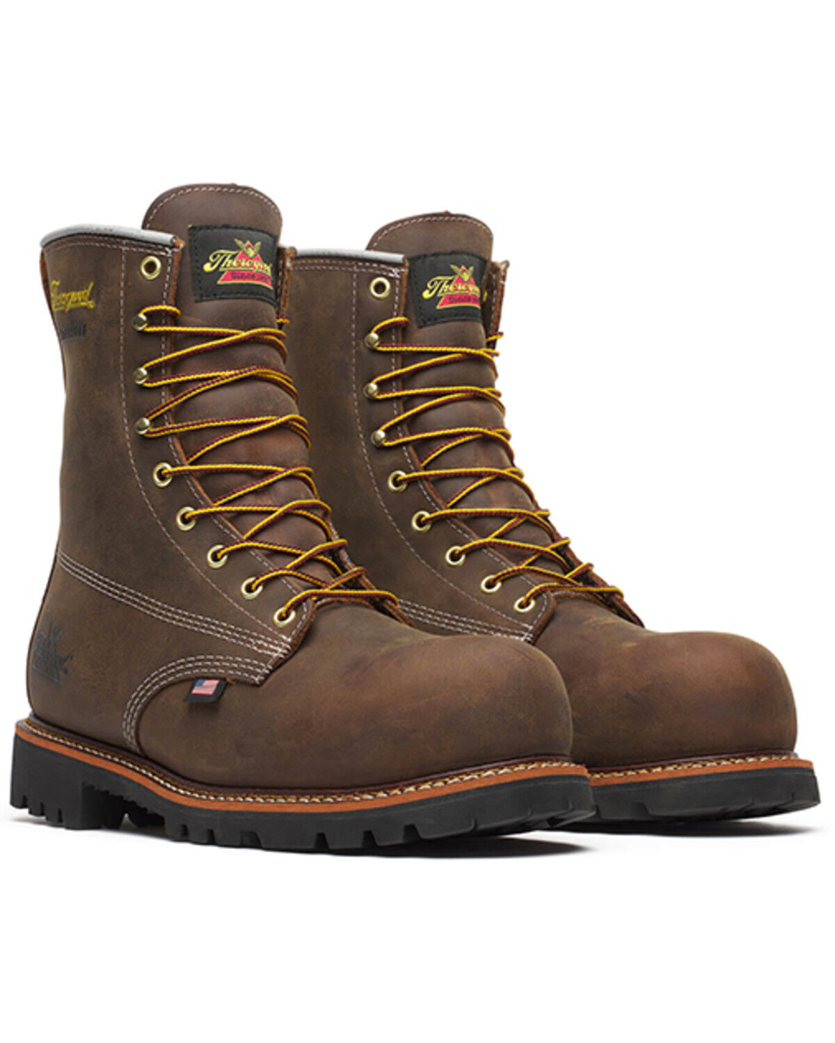 Image #1 - Thorogood Men's 8" Crazy Horse Waterproof Work Boots - Composite Toe, Brown, hi-res