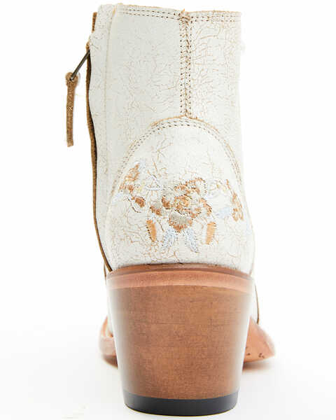 Image #5 - Shyanne Women's Carine Crackadela Floral Western Fashion Booties - Round Toe , White, hi-res