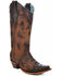 Corral Women's Studded Embossed Cowgirl Boots - Snip Toe, Brown, hi-res