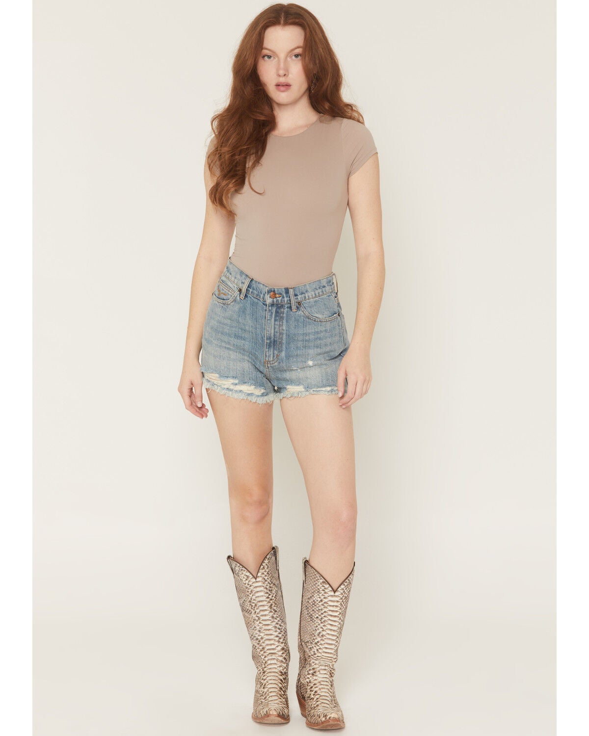 Image #1 - Kimes Ranch Women's Daisy High Rise Medium Wash Denim Shorts, Medium Wash, hi-res