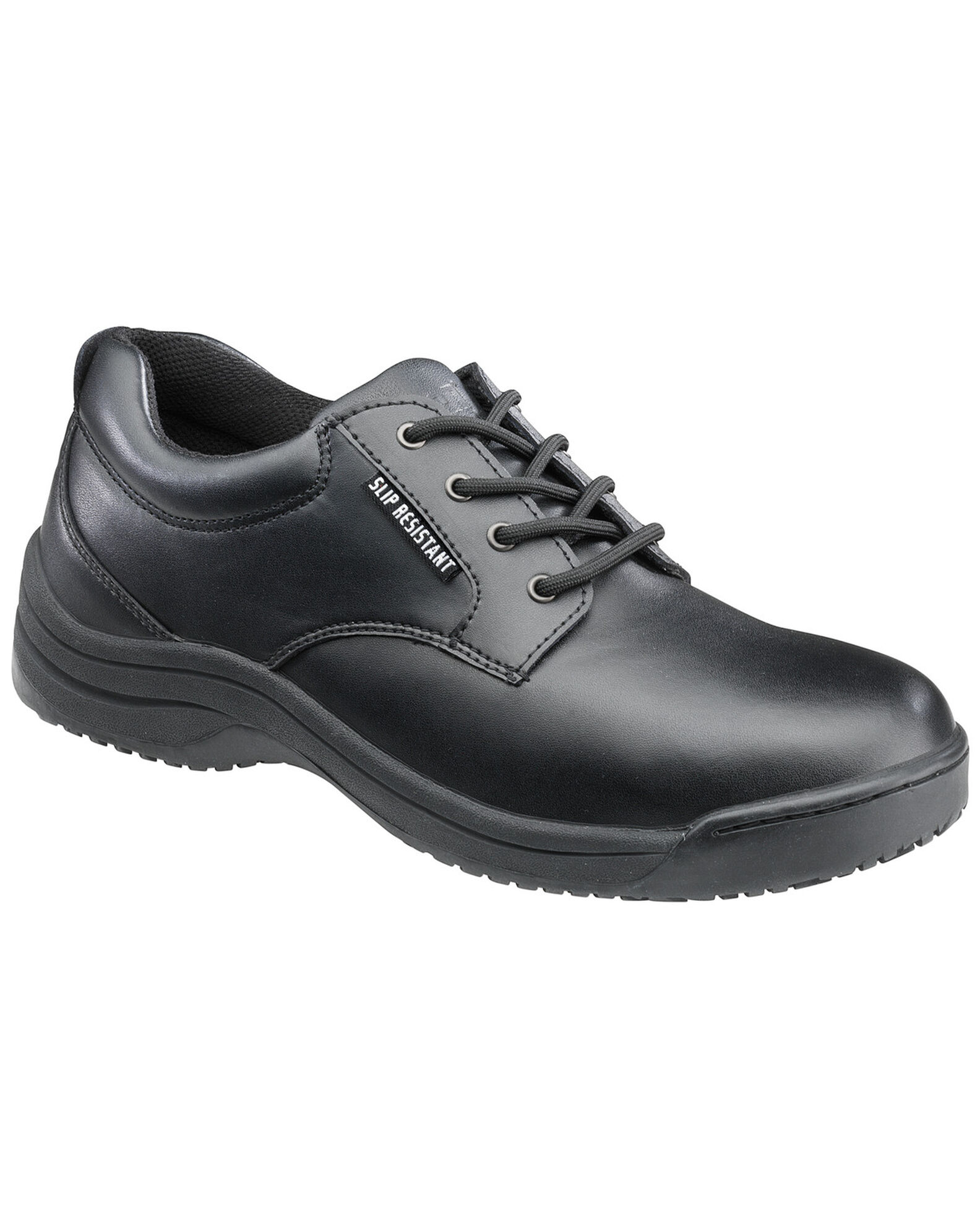 Image #1 - SkidBuster Women's Black Slip-Resisting Oxford Work Shoes - Round Toe, Black, hi-res