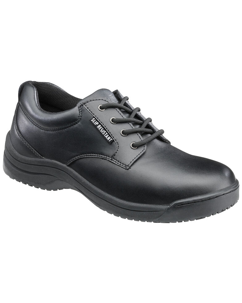 SkidBuster Women's Black Slip-Resistant Oxford Work Shoes , Black, hi-res