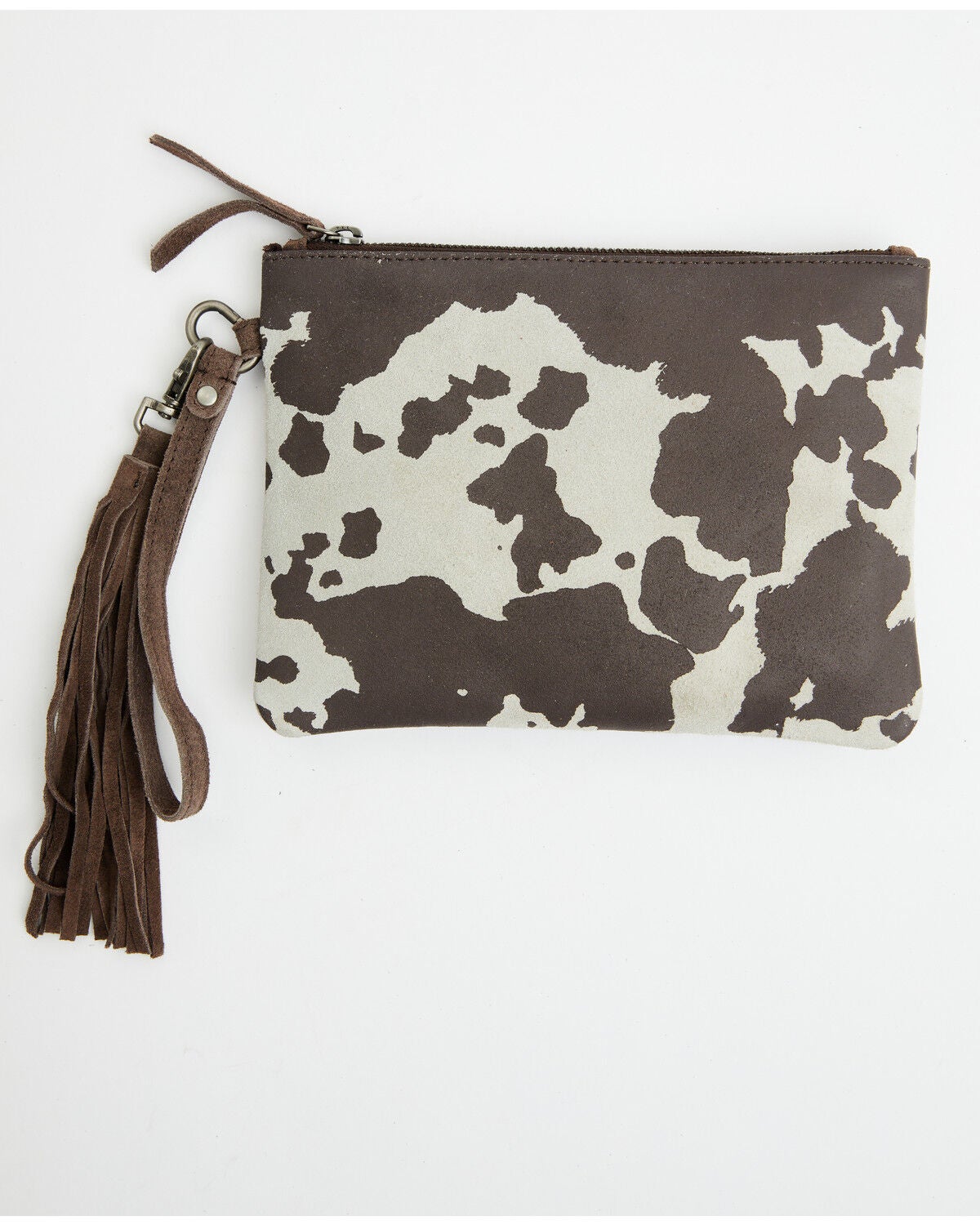 Image #1 - Shyanne Women's Cow Print Suede Wristlet Pouch, Brown, hi-res