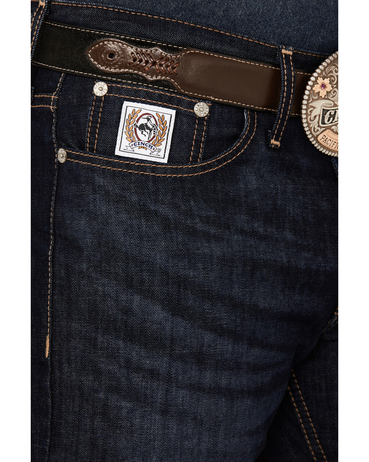Image #2 - Cinch Men's White Label Dark Wash Relaxed Straight Rigid Denim Jeans, Indigo, hi-res