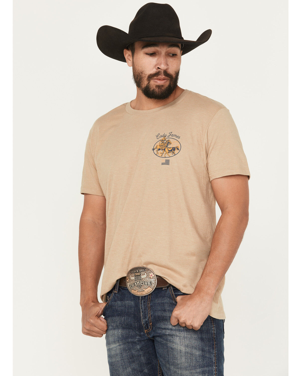 Image #2 - Cody James Men's Lasso Short Sleeve Graphic T-Shirt, Sand, hi-res