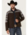 Image #1 - Hooey Men's Serape Striped Print Color Block Softshell Jacket, Brown, hi-res