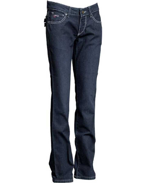 Image #4 - Lapco Women's FR Straight Jeans , Blue, hi-res