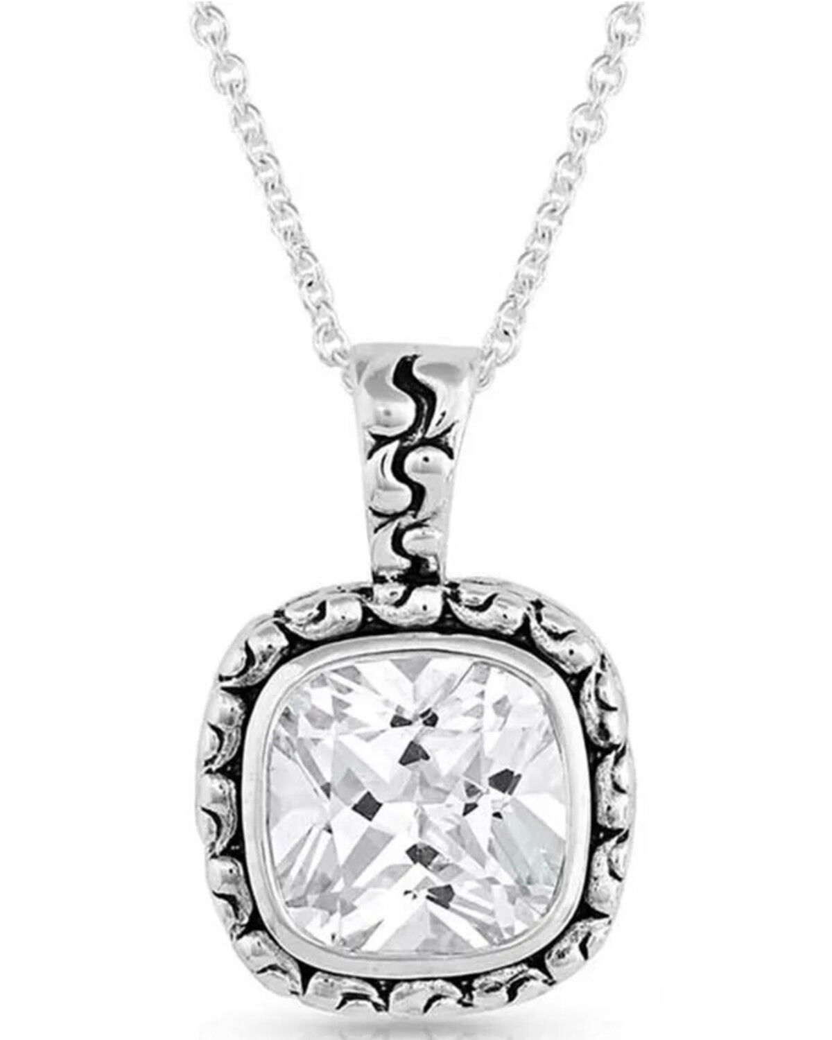 Image #1 - Montana Silversmiths Women's Silver Western Delight Crystal Necklace, Silver, hi-res