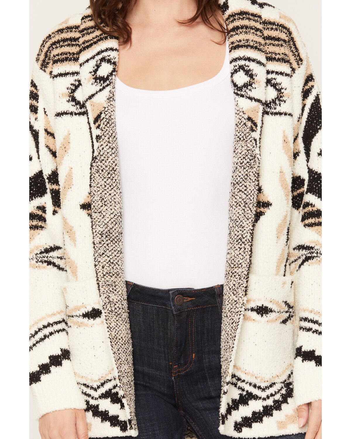 Image #3 - Idyllwind Women's Teddy Southwestern Print Cardigan, Cream, hi-res