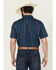 Image #4 - RANK 45® Men's Texas Ranger Striped Print Short Sleeve Button-Down Stretch Western Shirt, Blue, hi-res