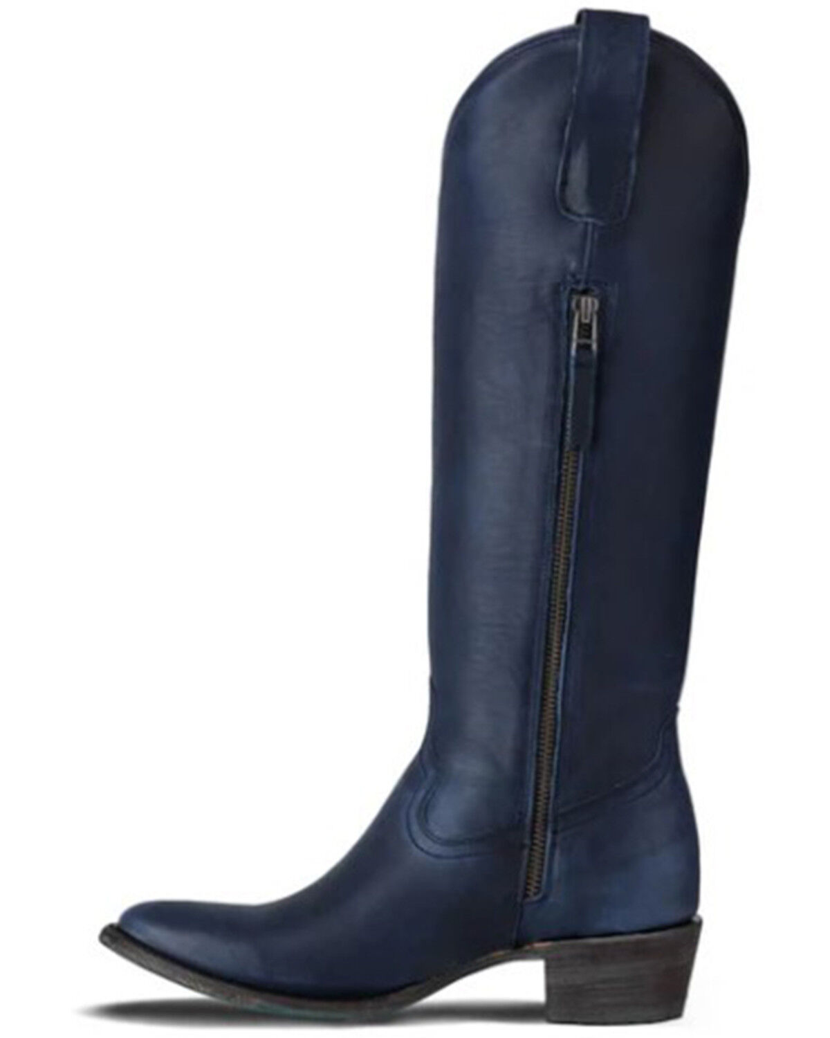 Image #3 - Lane Women's Plain Jane Tall Western Boots - Round Toe, Navy, hi-res