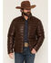 Image #1 - Panhandle Slim Men's Faux Leather Puffer Jacket, Chocolate, hi-res