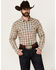 Image #2 - Cody James Men's Last Hurdle Plaid Print Long Sleeve Button-Down Stretch Western Shirt, Ivory, hi-res