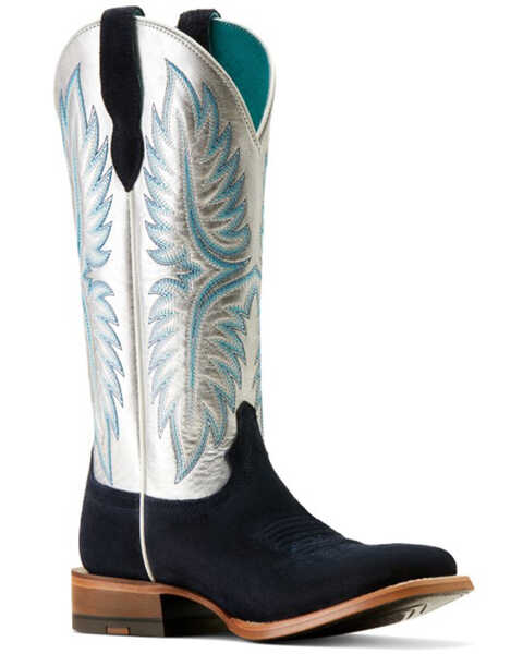 Ariat Women's Frontier Calamity Jane Western Boots - Broad Square Toe , Blue, hi-res