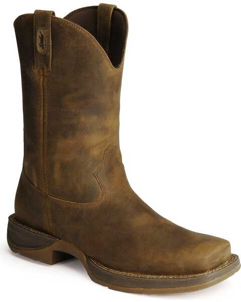 Durango Rebel Men's Pull On Western Boots - Square Toe, Brown, hi-res