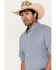 Image #2 - RANK 45® Men's Herd Small Geo Print Short Sleeve Button-Down Western Shirt, Blue, hi-res
