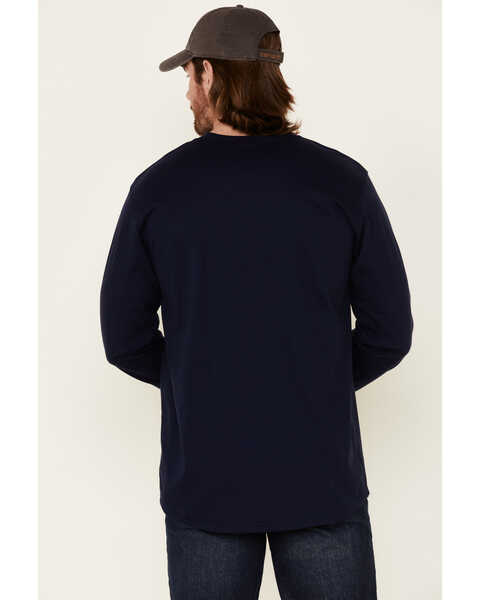 Image #4 - Cody James Men's FR Logo Long Sleeve Work T-Shirt , Indigo, hi-res