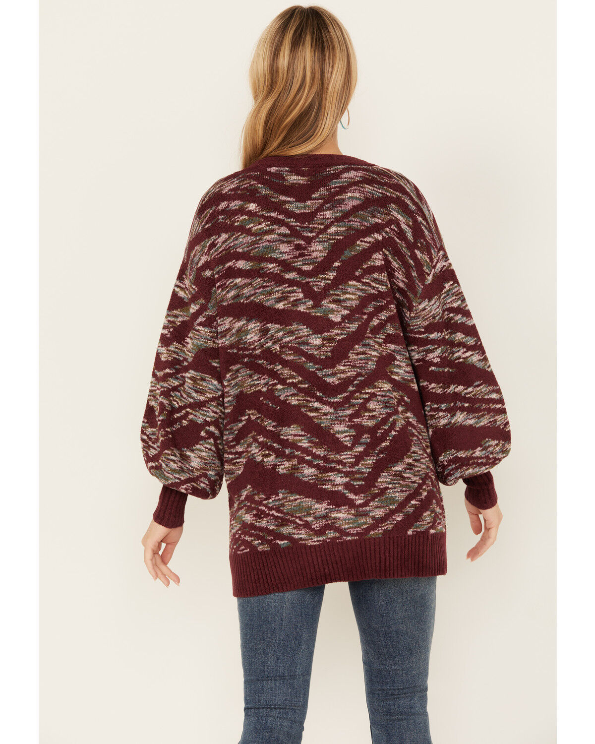Image #4 - Shyanne Women's Artisinal Cardigan, Maroon, hi-res