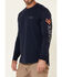 Image #3 - Hawx Men's Navy Original Logo Crew Long Sleeve Work T-Shirt , Navy, hi-res