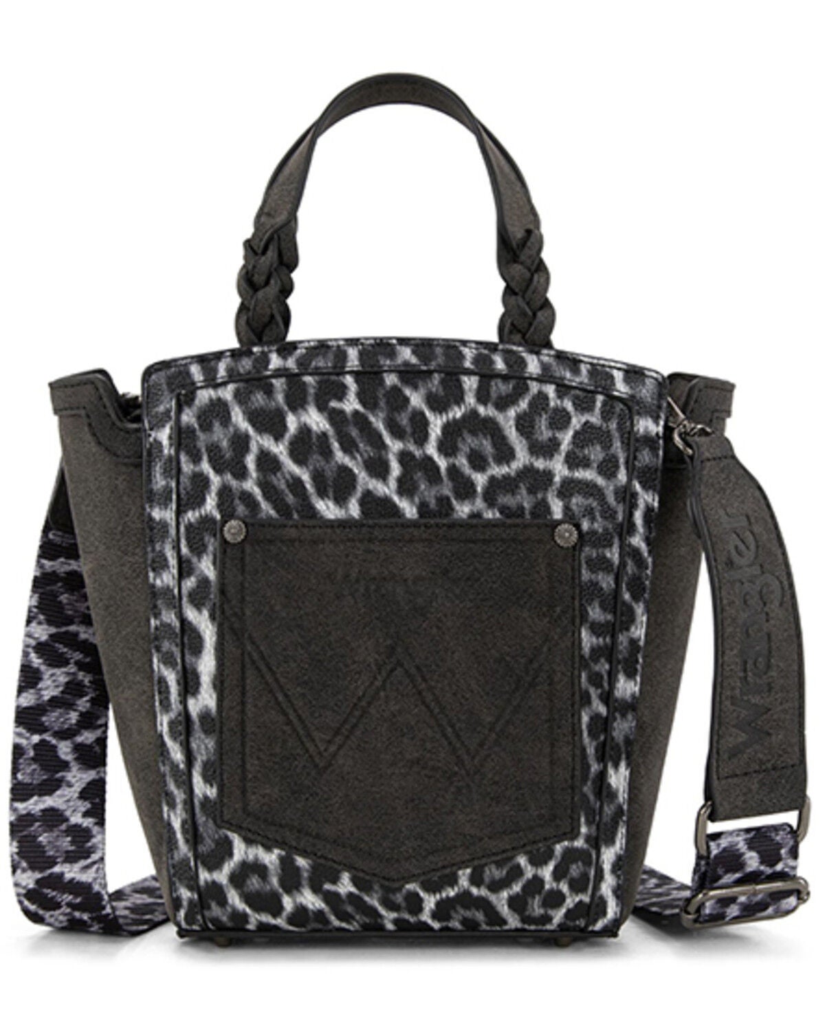 Image #2 - Wrangler Women's Leopard Print Crossbody Tote, Black, hi-res
